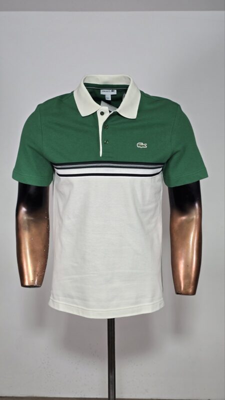 Majica Polo Lacosta zeleno bijela dug