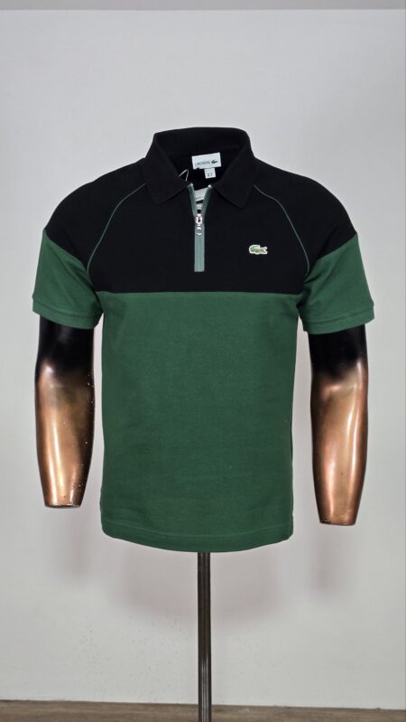 Majica Polo Lacosta crno zelena