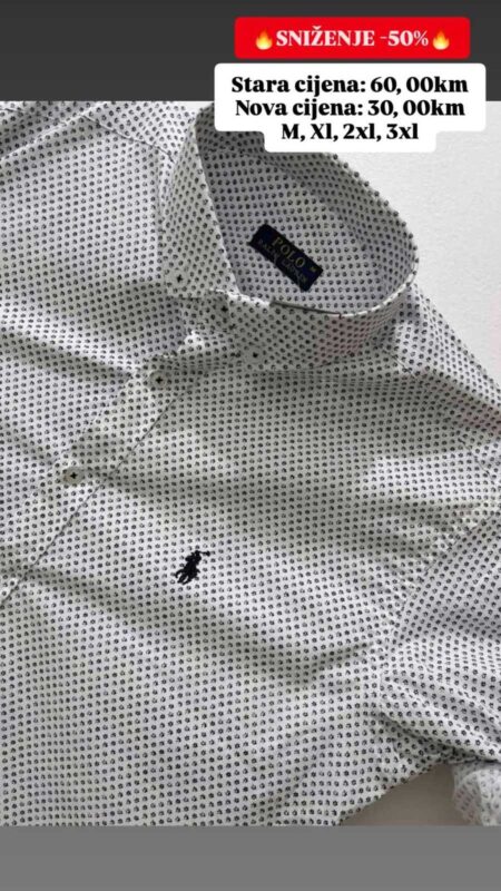 Muška košulja Polo BIJELA KRUZICI